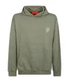 Vision Of Super Hoodie With Embridered Flaming Heart Logo In Green