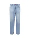 Vision Of Super Jeans Heart Laser Print In Denim Blu