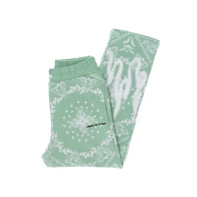 Vision Of Super Lightweight Men's Tracksuit Pants Bandana Print Pants Green