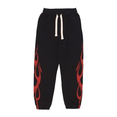 Vision Of Super Lightweight Men's Tracksuit Pants Flames Pants Black/red