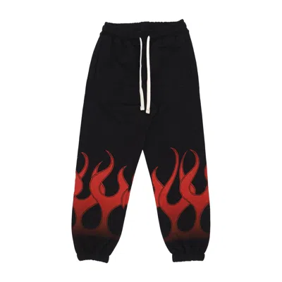 Vision Of Super Lightweight Men's Tracksuit Pants Flames Pants Black/red