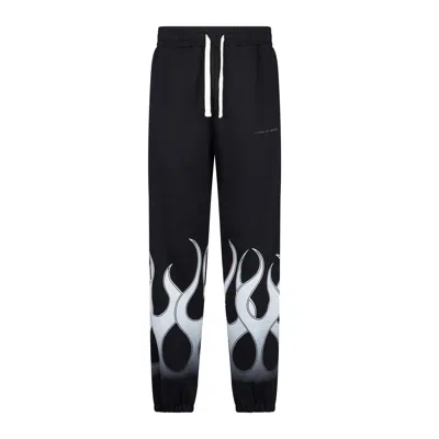 Vision Of Super Lightweight Men's Tracksuit Pants Flames Pants In Black/white