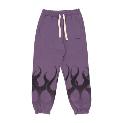 Vision Of Super Lightweight Men's Tracksuit Pants Flames Pants In Purple/black