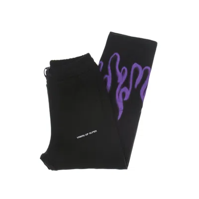 Vision Of Super Lightweight Men's Tracksuit Pants Spray Flames Pants Black/purple