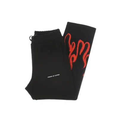 Vision Of Super Lightweight Men's Tracksuit Pants Spray Flames Pants Black/red