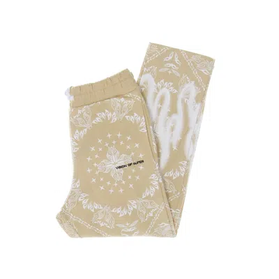 Vision Of Super Lightweight Tracksuit Pants Men Bandana Print Pants Beige