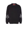 Vision Of Super Logo And Flames Print Sweatshirt In Black