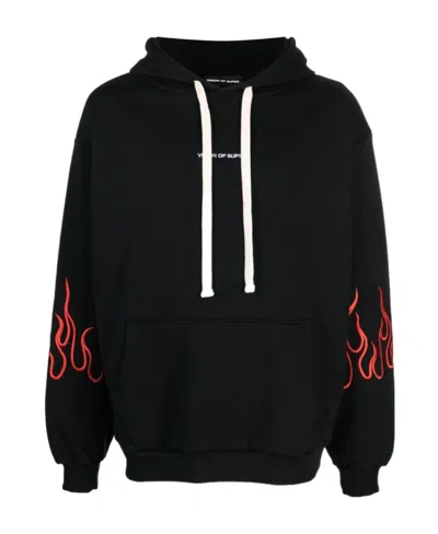 VISION OF SUPER LOGO-EMBROIDERED COTTON HOODIE