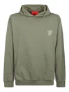 Vision Of Super Hoodie With Embridered Flaming Heart Logo In Green