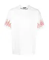 Vision Of Super White T-shirt With Embroidered Red Flames In White