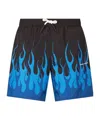 Vision Of Super Double Flames Swimwear Men's Shorts Black/blue In Black