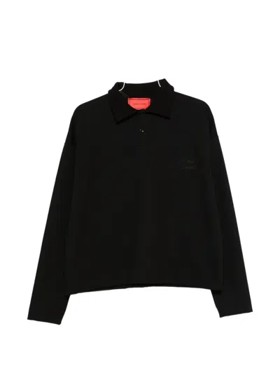 Vision Of Super Logo-embroidered Polo Shirt In Black