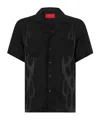 Vision Of Super Long-sleeved Flame Pattern Shirt In Black
