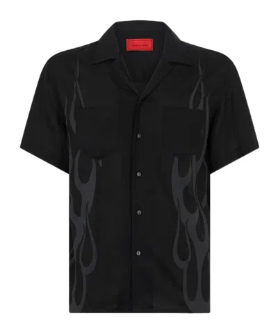 VISION OF SUPER LONG-SLEEVED FLAME PATTERN SHIRT