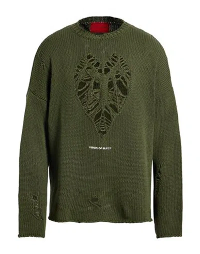 Vision Of Super Man Sweater Military Green Size L Cotton, Acrylic