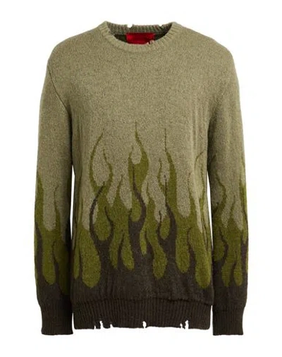 Vision Of Super Man Sweater Military Green Size Xl Acrylic, Polyamide, Mohair Wool