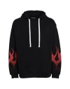 Vision Of Super Negative Red Flames Hoodie In Black