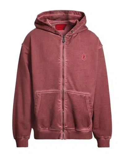 Vision Of Super Man Sweatshirt Burgundy Size M Cotton In Red