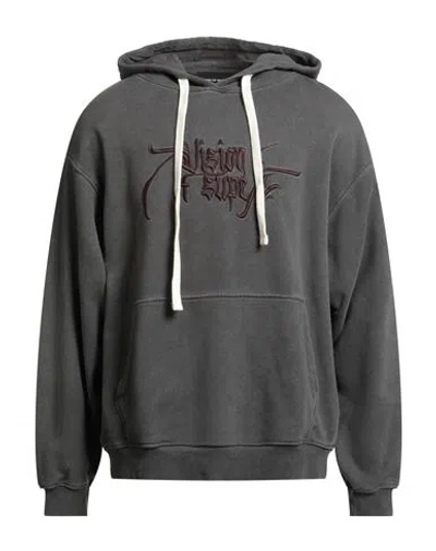 Vision Of Super Man Sweatshirt Charcoal Size L Cotton, Elastane In Gray