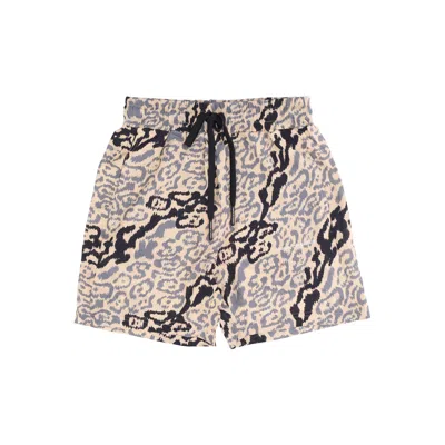 Vision Of Super Men's Allover Leopard Shorts Beige