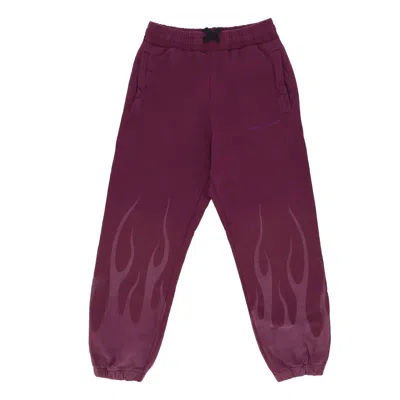 Vision Of Super Men's Fleece Tracksuit Pants Corrosive Flames Pants Grape Wine