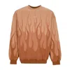 Vision Of Super Men's Lightweight Crewneck Sweatshirt Double Flames Crewneck Terracotta In Terracotta