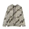 Vision Of Super Men's Lightweight Hooded Sweatshirt Allover Leopard Hoodie Beige In Beige