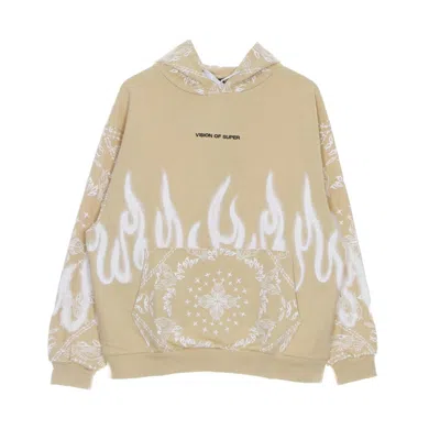 Vision Of Super Men's Lightweight Hooded Sweatshirt Bandana Print Hoodie Beige
