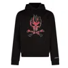 Vision Of Super Men's Lightweight Hooded Sweatshirt Skull Print Hoodie In Black/red