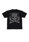 Vision Of Super Men's Military Skull On Back Tee Black In Black