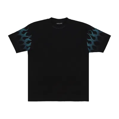 Vision Of Super Men's Racing Flames Tee Black T-shirt