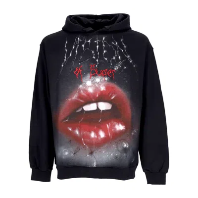 Vision Of Super Men's Rock Mouth Print Hoodie Black