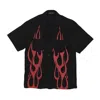 Vision Of Super Flame-print Short-sleeve Shirt In Black/red