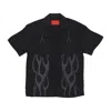 Vision Of Super Long-sleeved Flame Pattern Shirt In Black