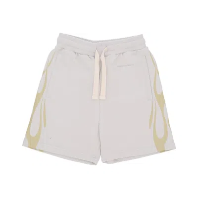 Vision Of Super Men's Short Tracksuit Pants Flames Shorts Lunar Rock/off White