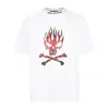 Vision Of Super Men's Skull Print Tee T-shirt In White/red