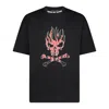 Vision Of Super Men's T-shirt Skull Print Tee Black/red In Black/red