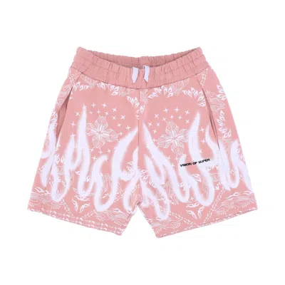 Vision Of Super Men's Tracksuit Shorts Bandana Print Shorts Pink