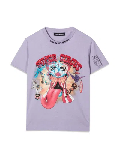 Vision Of Super Mini Kids T-shirt With Fun Tongue Print In Purple
