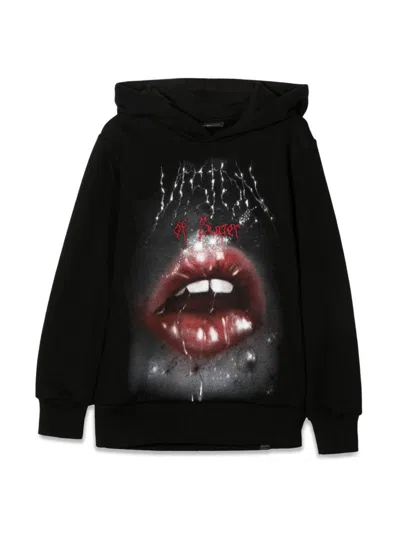 Vision Of Super Mini Rock Mouth Print Hoodie In Black