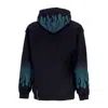 Vision Of Super Lightweight Hooded Sweatshirt For Men Racing Flames Hoodie In Black/balsam Green