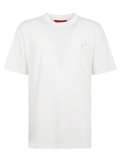 Vision Of Super Off White T-shirt With Embridered Flaming Heart Logo