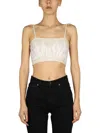 Vision Of Super Pailsey Pattern Crop Top In Beige