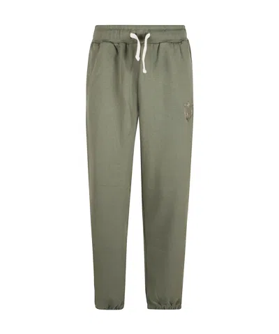 Vision Of Super Pants With Embridered Flaming Heart Logo In Green