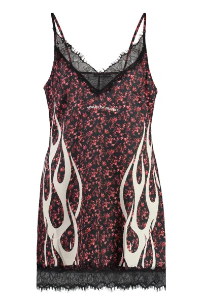 Vision Of Super Printed Mini Dress In Black