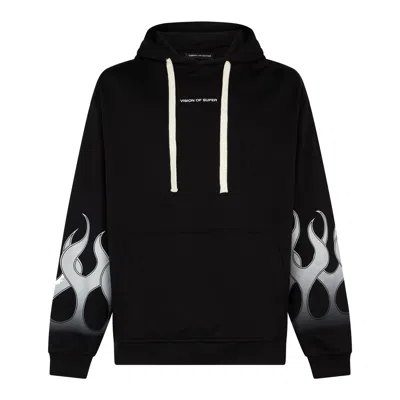 Vision Of Super Racing Flames Hoodie Men's Lightweight Hoodie Black/white