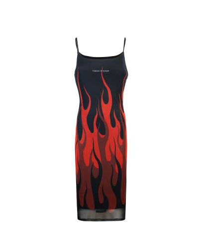 Vision Of Super Red Flame Dress In Black