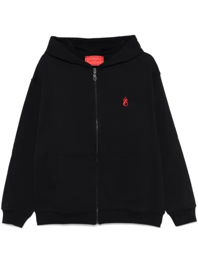 Vision Of Super Red Flames Zip Hoodie In Black