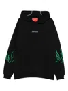 Vision Of Super Relaxed Fit Black Sweatshirt With Flame Embroidery In Black
