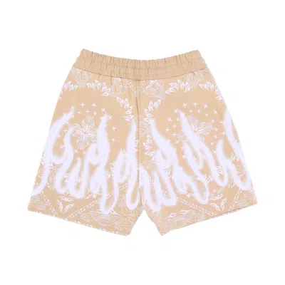 Vision Of Super Short Tracksuit Pants Men Bandana Print Shorts Beige